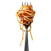 Spaghetti or Noodles on a Knife on Transparent Background png