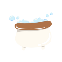 A cute cartoon bathtub image can be used to design fun and educational materials for teaching kids about hygiene. Illustration of a cute bathtub png