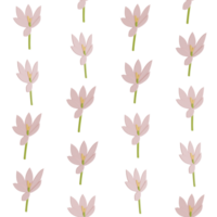 A seamless pattern of crocus transparent background in a Smooth shape floral concept,3D illustration png