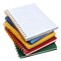 3d representación de un blanco cuadernos con bolígrafo en eso en transparente antecedentes png