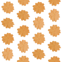 een naadloos patroon van oranje kosmos transparant achtergrond in een glad vorm bloemen concept,3d illustratie png