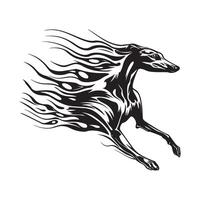 Greyhound Fast Flame Trail Body image Design isolated on white vector