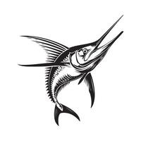 aguja pescado ilustración diseño logo valores aislado en blanco antecedentes vector