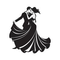 Ballroom Dancers Silhouette image logo isolated on white vector
