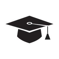 graduación sombrero logo diseño para educación imagen aislado en blanco antecedentes vector