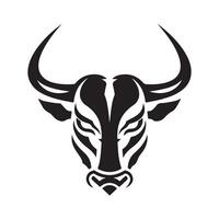 Elegant Bull View Front Logo Design Inspiration art isolated on white vector