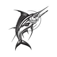 aguja pescado ilustración diseño logo valores aislado en blanco antecedentes vector