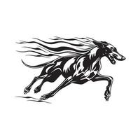 Greyhound Fast Flame Trail Body image Design isolated on white vector