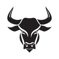 Elegant Bull View Front Logo Design Inspiration art isolated on white vector