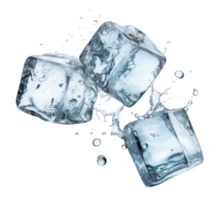 ice cubes dropping isolated on transparent background png