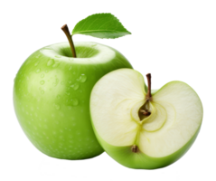 green apple isolated on transparent background png