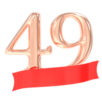 content anniversaire 49 ans 3d le rendu png