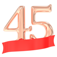 content anniversaire 45 ans 3d le rendu png