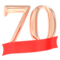 content anniversaire 70 ans 3d le rendu png