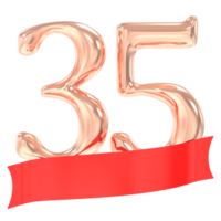 contento anniversario 35 anni 3d interpretazione png