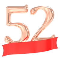 content anniversaire 52 ans 3d le rendu png