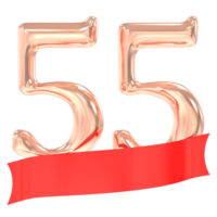 Happy Anniversary 55 Years 3d Rendering png