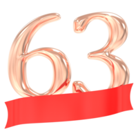 content anniversaire 63 ans 3d le rendu png