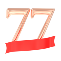 content anniversaire 77 ans 3d le rendu png