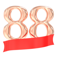 content anniversaire 88 ans 3d le rendu png