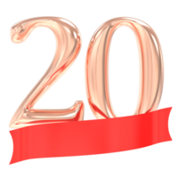 contento anniversario 20 anni 3d interpretazione png