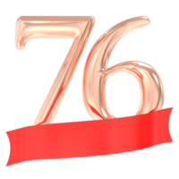 content anniversaire 76 ans 3d le rendu png