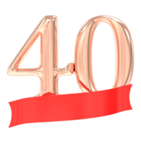 content anniversaire 40 ans 3d le rendu png