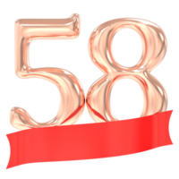 contento anniversario 58 anni 3d interpretazione png