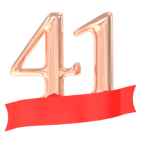 contento anniversario 41 anni 3d interpretazione png