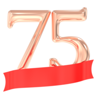 contento anniversario 75 anni 3d interpretazione png