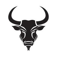 Elegant Bull View Front Logo Design Inspiration art isolated on white vector
