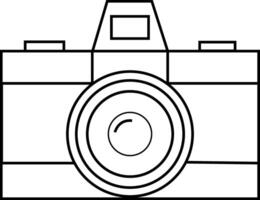 Vintage Retro Disposable Camera Illustration Print. Black and White Photography Art. Flat Camera Icon Design. Disposable Camera Graphic. Technology Camera Element. illustration vector