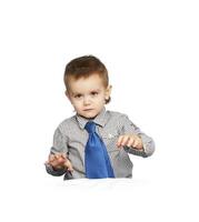 Stunning Studio Portrait of a Charming Young Boy photo