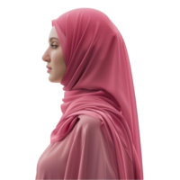 ein Frau tragen ein Rosa Hijab ai-generativ png