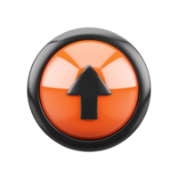 Orange Button with Arrow icon on transparent background AI-Generative png