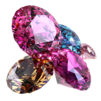 Three Different Colored Diamond AI-Generative png