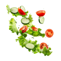 frisch Salat mit Tomaten und Gurken ai-generativ png