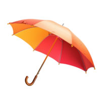 un Orange et Jaune parapluie sur une transparent Contexte ai-génératif ai-génératif png