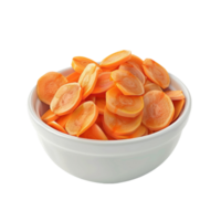 A Bowl of Sliced Carrots AI-Generative png