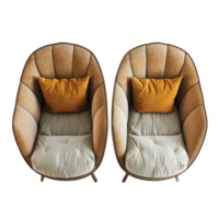 Two Chairs with Pillows on Top of each other AI-Generative png