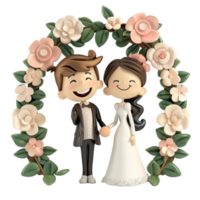 Casamento casal desenho animado Casamento ai-generativo png