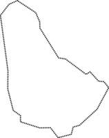 dot line drawing of barbados island map. png