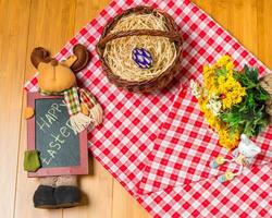 Easter table setting copyspace background photo