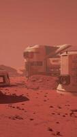 Martian colony base and rover on Mars planet video