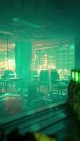 vacío bar en Asia iluminado por neón luces video