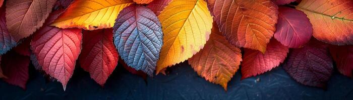 Close-up of multi-colored autumn foliage photo