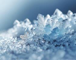 Close-up of ice crystals forming on a surface photo