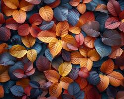 Close-up of multi-colored autumn foliage photo