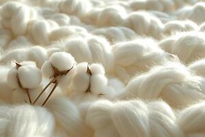 Close-up of fluffy cotton balls photo