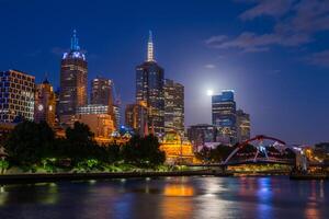 Cityscape image of Melbourne, during summer sunset. - 28 December 2012, Melbourne, Australia. photo